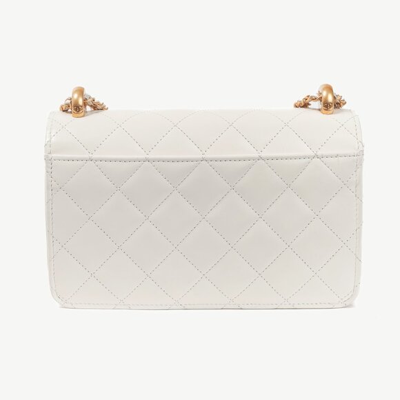 Chanel Pearl Crush White Quilted Lambskin Leather Wallet on Chain - Picture 5 of 14